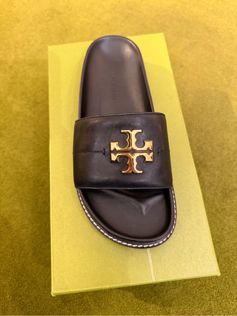 Tory Burch Everly Anatomic Lug Sandals, Black - Picture 7 of 8